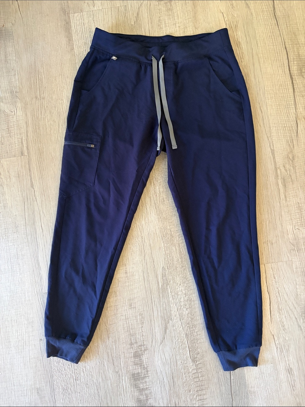 Figs Navy Track Joggers with Gray Drawstrings